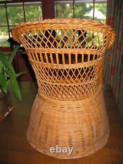 Antique Wicker Child's Chair Old Vintage Victorian Large Rattan Unique