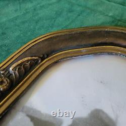 Antique Wood Gesso Convex Domed Glass Picture Frame African American Children