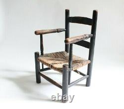 Antique child's chair antique folk victorian chair caning primitive furniture