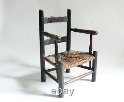 Antique child's chair antique folk victorian chair caning primitive furniture