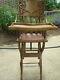 Antique oak & chestnut press back W slats 39H child's Hi Chair-conv.to stroller