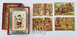 Antique victorian DISSECTED PUZZLE wood jigsaw 4 PIX litho art children monkey