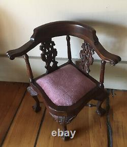 Atq. Victorian Childs Corner Chair/ Salesmen Sample East Lake Velvet