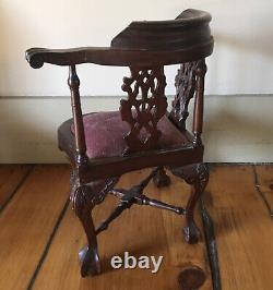 Atq. Victorian Childs Corner Chair/ Salesmen Sample East Lake Velvet