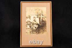 Baby in Coffin with Flowers Post Mortem Antique Funeral Cabinet Photo V10