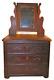 Childs Doll Bureau Dresser with Mirror Victorian Doll Furniture Lock Key Antique