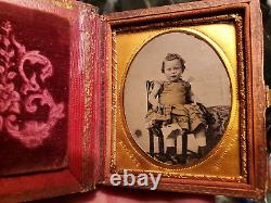 Daguerreotype of mother and child sixth plate in perfect case Eliza Hatch artist