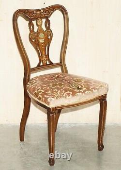 Four Exquisite Antique Victorian Jas Shoolbred Retailed Rosewood Dining Chairs