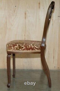 Four Exquisite Antique Victorian Jas Shoolbred Retailed Rosewood Dining Chairs