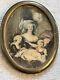 French Portrait Miniature From Late Victorian Era Mother & Children Brass Frame