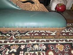 Gorgeous Child Size Antique Repro. Victorian Fainting Couch-Chaise Lounge-Toile