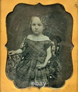 Little Girl, Rag Curls, Victorian Fashion, Vintage Daguerreotype Photo