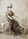 ORIGINAL! YOUNG AMERICAN GIRL ON HER BICYCLE CABINET PHOTOGRAPH c1886