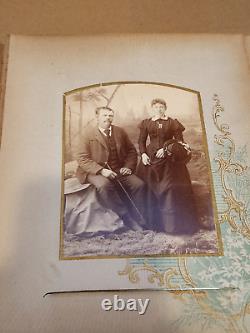 Patriotic Antique Victorian 1800's Celluloid & Velvet Photo Album Flag & Eagle
