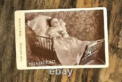 Photo of Post Mortem Baby in Carriage, Wellington, Ohio, 1800s Cabinet Card