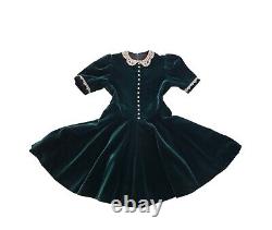 Pleasant Company American Girl green Velvet Molly Christmas Dress Child Size 7-8