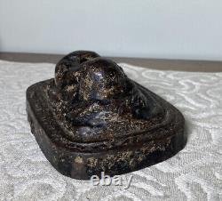 RARE Antique Baby / Childs Cast Iron Grave Marker Top Figural Victorian Oddity