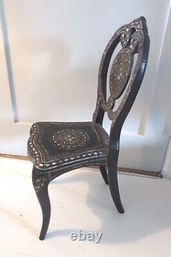 Rare 1860s Bettridge &Co. Birmingham Papier Mache Child's Chair 1864-1866 As Is