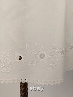 Regency Early 19th C Child's Whitework Floral Empire Gown Dress W Drawstring Top