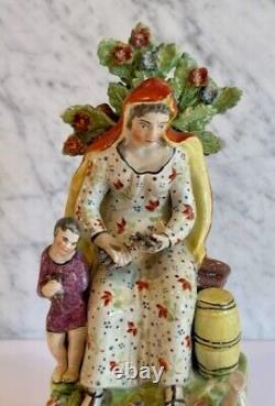 Sherratt Antique Staffordshire Table Titled Widow Zarapeth Child Figure 19th C