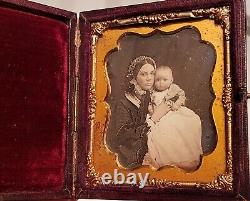 Sixth plate daguerreotype of woman and her child Charles Williamson Brooklyn dag