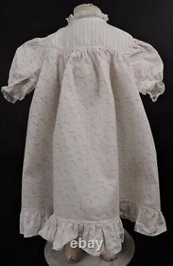 Sweet Victorian Child's Dress In Crescent Moon And Star Print W Lace