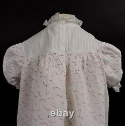 Sweet Victorian Child's Dress In Crescent Moon And Star Print W Lace