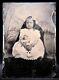 Tintype Large Rare 5x7 Tintype Young Doll Faced Girl & Her Very Rare Doll