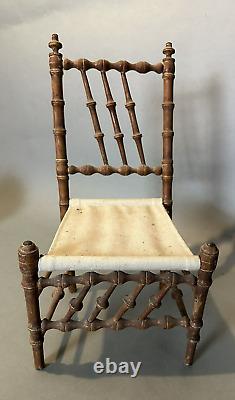 Unusual Antique Victorian Aesthetic Country Folk Art Childs or Doll Chair