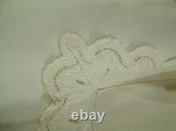 VICTORIAN 19TH C CHILD LINEN & LACE COAT W SCALLOPING 20 Long MOP Buttons WOW