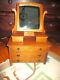 Victorian Antique Salesman Sample / Child's Oak Dresser & Mirror