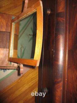 Victorian Antique Salesman Sample / Child's Oak Dresser & Mirror