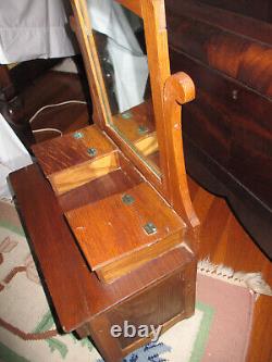 Victorian Antique Salesman Sample / Child's Oak Dresser & Mirror