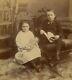 Victorian Children, Boy and Girl with Doll, Toys, Vintage Mounted Photo