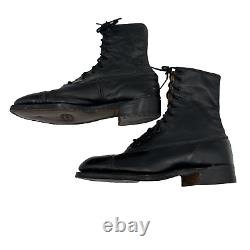 Victorian Edwardian Leather Boots Child Size Lace Up Goodyear Stitched Full Vamp