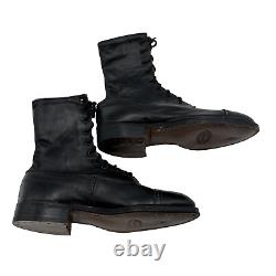 Victorian Edwardian Leather Boots Child Size Lace Up Goodyear Stitched Full Vamp