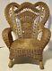 Victorian Ornate Wicker Fiddlehead Peacock Photograph Child Size Chair