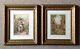 Victorian Pair Of Oleographs Of Country Children. Original Gilt Painted Frames