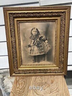 Victorian Period Framed 32x28in Child Photo Withornate Frame