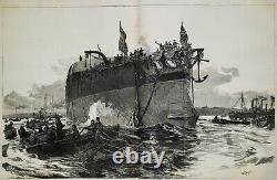 W. L. WYLLIE (1851-1931) Antique Original SIGNED Victorian ENGRAVING British Ship