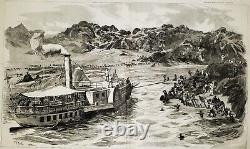 W. L. WYLLIE (1851-1931) Antique Original SIGNED Victorian ENGRAVING Nile Ship