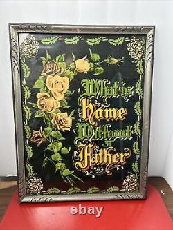 What is Home Without a Father Framed Antique Victorian Chromolithograph